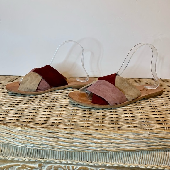 Free People Rio Vista Slide Sandals Suede Rose Combo Criss Cross Eur 40 US 9 - Picture 6 of 13